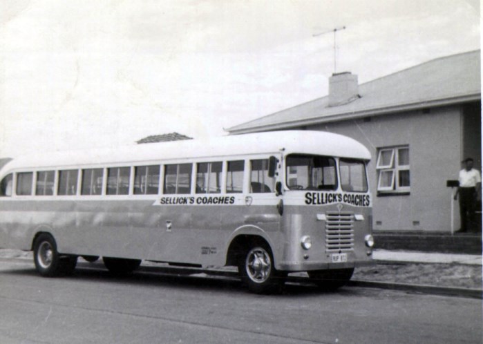 Ex TAA Perth,Super White.Then owned at this point by Sellick's Coaches.Later sold To Harris Coaches,Gawler,SA.The colour livery of white,silver and pink was a designed by Jack Sellick.