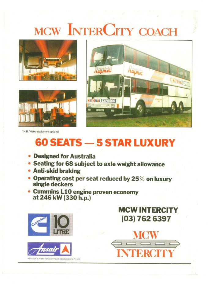 MCW Intercity Double Deck Coach.<br />Did anyone ever buy one?