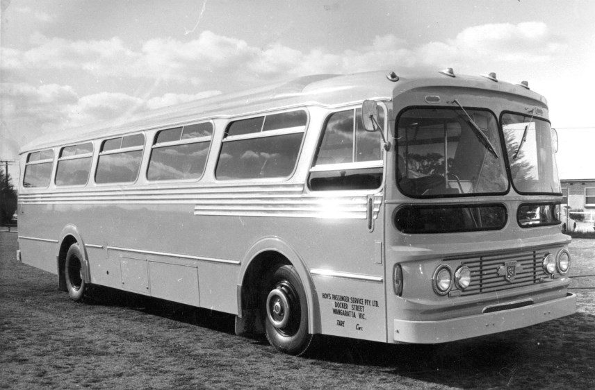 Its either this actual coach or an identical one was purchased from Hoys in Wangaratta around early 1970s.It was used on tours.Beautiful Coach.Jack's favourite.