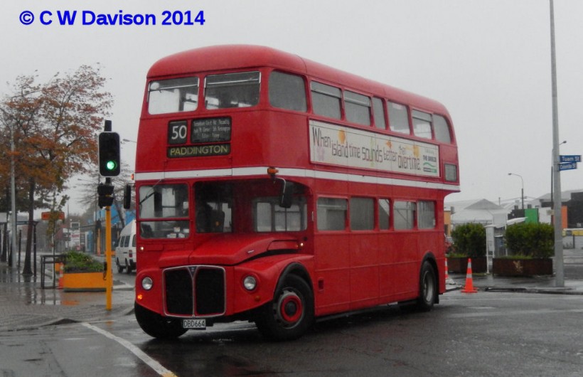 DBD664, ex London RML, Hassle-free Tours, Christchurch, South Island, NZ, Friday 18 April 2014