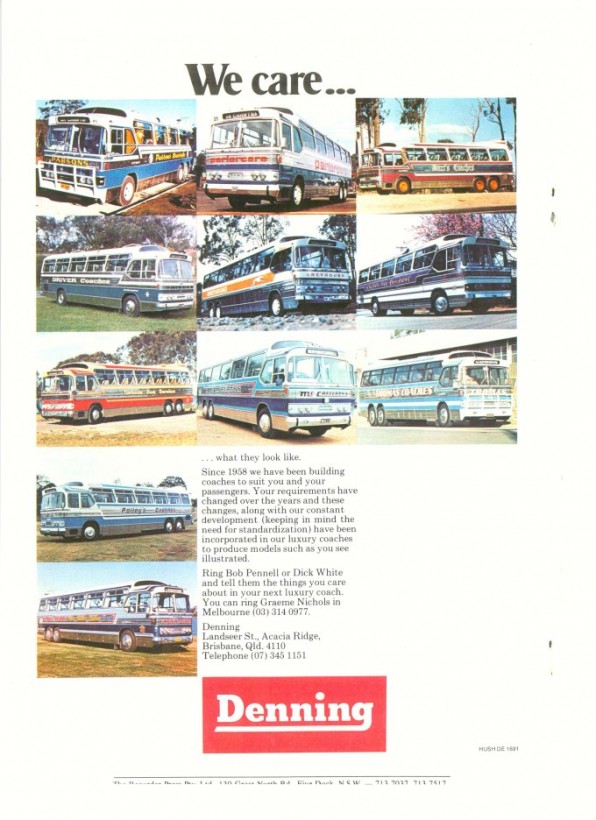 Denning Advert. Shows 2 earlier Denning's in their livery at the time.