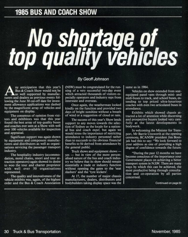 T & BT - 1985.11 Page 30 - 1985 Bus and Coach Show.JPG