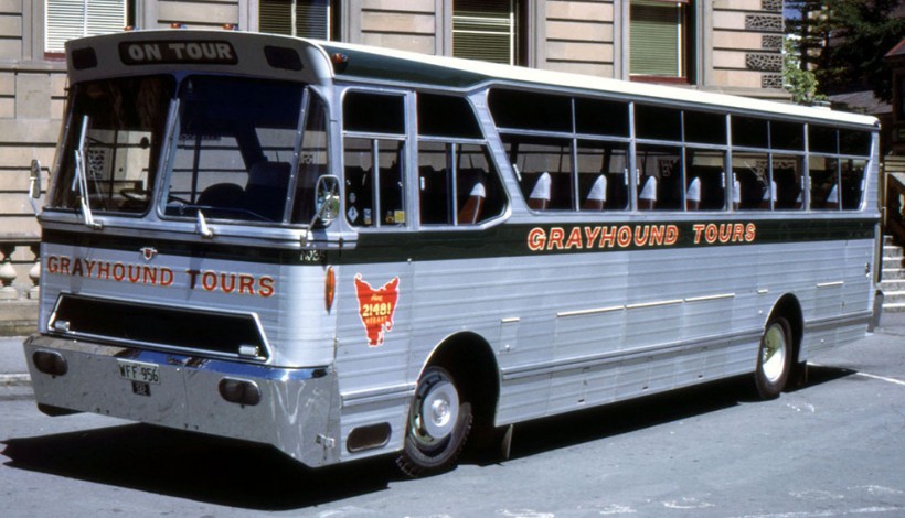 Grayhound Tours No. 35 Denning Mono Leyland Albion @ Franklin Square Hobart C.jpg