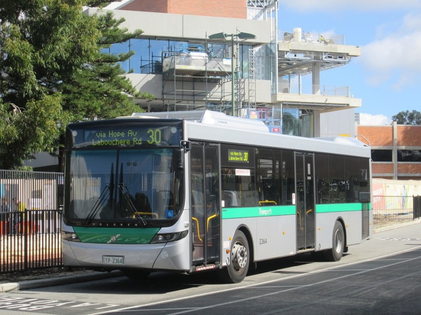 TP2364 (Volvo B7RLE/Volgren Optimus) at Curtin University Bus Station prior to a 30 to the city.