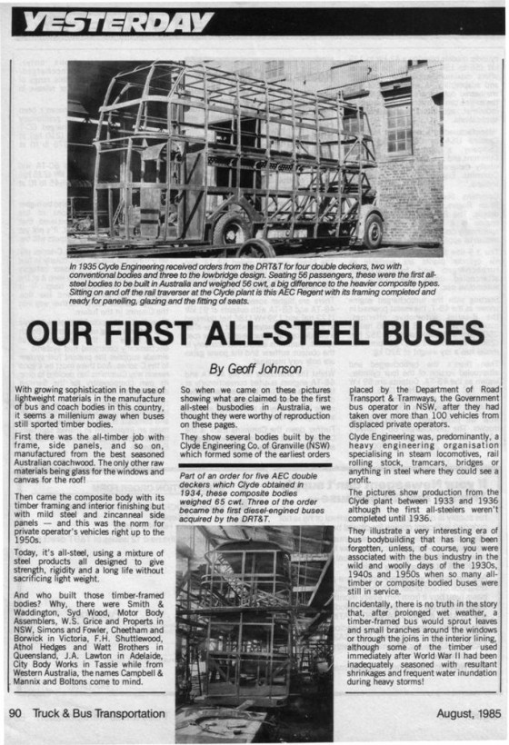 Clyde Eng Co - DRT & T - Our First All-Steel Buses - T & BT 08.1985  - r.JPG