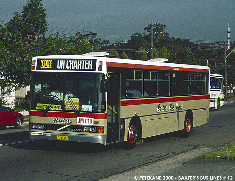 m/o 9195
Baxters Bus Lines (12) Volvo B10B/Custom Coaches “238” which was reregd m/o 6474 with Transdev after fire damage repair in 2014 and then losing its fleet number (117). Seen here on Olympic duties in 2000.
Keywords: denairphoto volvo_B10B transdevbus baxtersbus custom_238 olympic