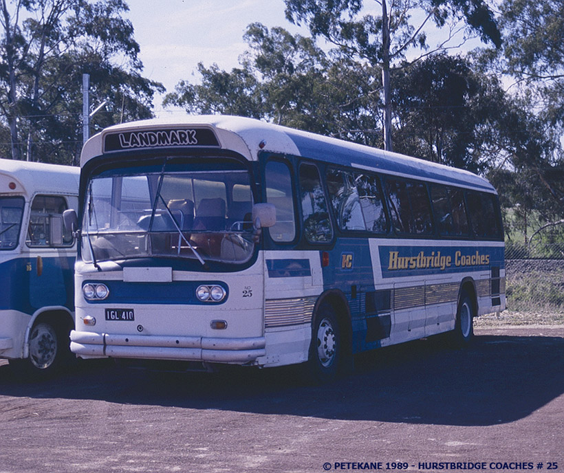 IGL410
Hurstbridge Coaches/Lamdmark Tours (25) Ansair Scenicruiser in 1989.
Keywords: denairphoto ansair