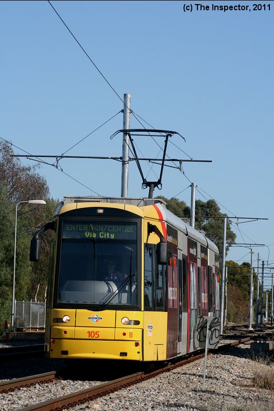 Admet 105
Adelaide Flexity tram on the Glenelg line 28/6/2011.
Keywords: inspectorphoto trams admetbuses