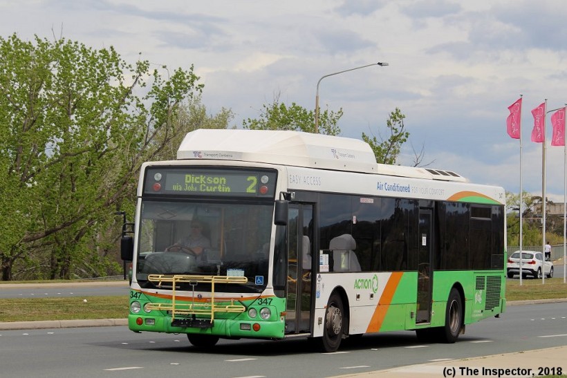 BUS 347
ACTION (347) Scania L94UB/Custom Coaches CB60 in Canberra 9/10/2018.
Keywords: actionbuses inspectorphoto scania_L94UB Custom_CB80