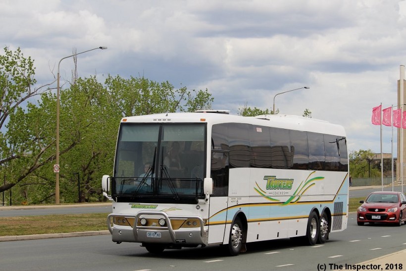 0810 AO
Trotters Coaches Autobus Cummins in Canberra 9/10/2018. In 2022 is shown in McGny Hamilton fleet list as (60) ex (60) 0810AO Trotter's Coaches, Hamilton, Victoria; ex 0810AO Campe's Coaches, Hamilton, Victoria. But is also listed in the Campe, Hamilton fleet list.
Keywords: inspectorphoto Autobus cummins