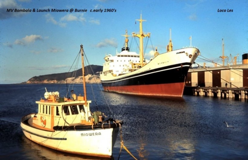MV Bombala & Miowera [pilot launch] @ Burnie c.1971.JPG