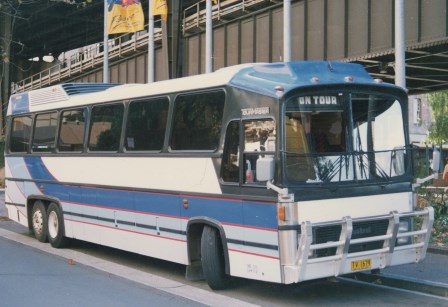 One of the former Deluxe Coachlines Austral Tourmasters.