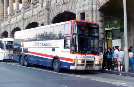 Ambassador Twin Deck at Eddy Ave.This coach was ex Across Australia Coachlines #55.